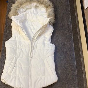 White puffer vest